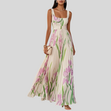 REVINA™ – ELEGANT LANG KJOLE MED BLOMSTERPRINT