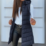 RAIN™ – LANG ÆRMEFJERN PUFFER VEST MED HÆTTE