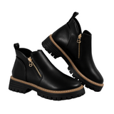 LUXE™ – TRENDY ANKELSTØVLER I SORT PU-LÆDER TIL KVINDER