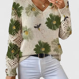 AURÉLIE™ – ELEGANT STRIKTRØJE MED BLOMSTERPRINT