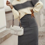 LEANA™ – AFSLAPPET RIBBET TO-DELT SÆT