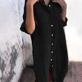 MELANIE™ – AFSLAPPET IBIZA-SKJORTEKJOLE I ANKELLÆNGDE