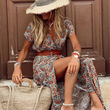 ROMY™ – LANG BOHO-KJOLE MED SMOCKTALJE