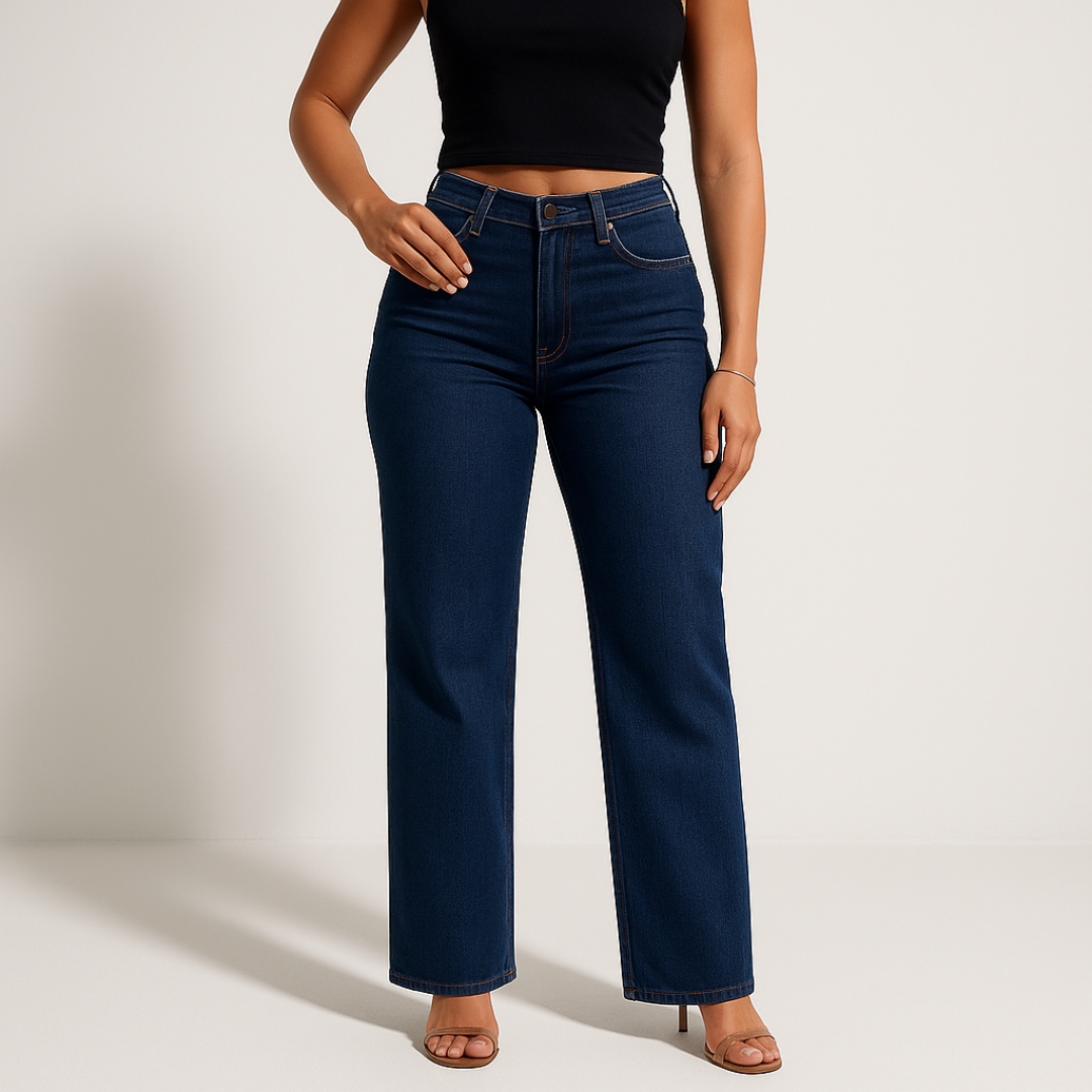 ALINE™ – ELASTISKE DENIMBUKSER MED MELLEM TALJE