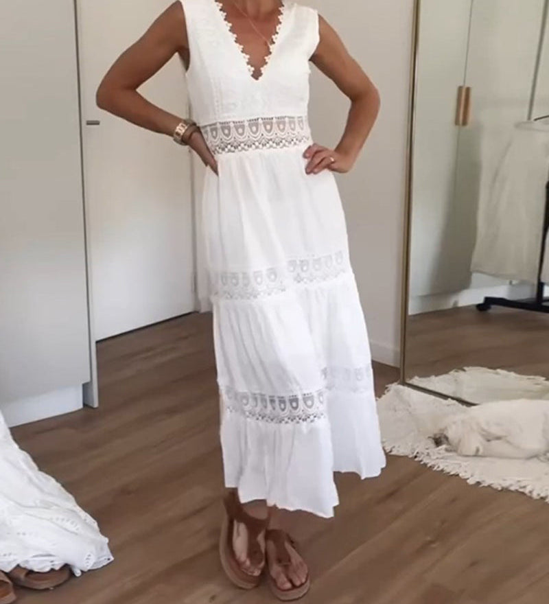 MIRA™ – BLONDEKJOLE MED DYB V-HALS