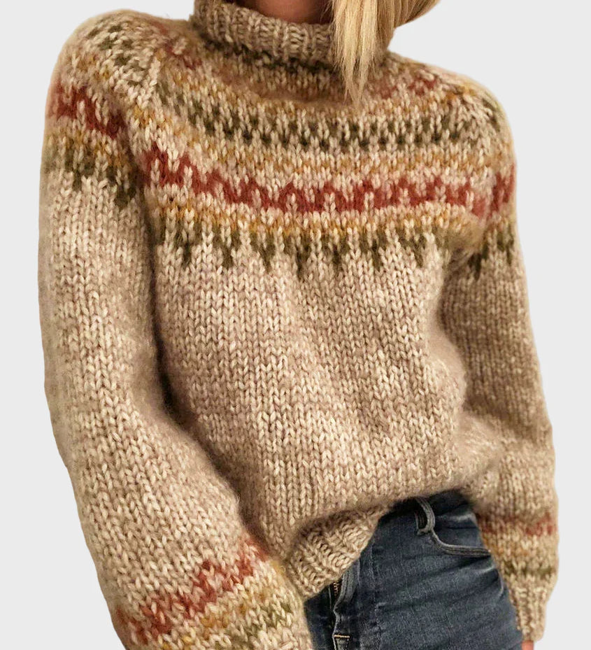 NORDIC WARM™ – STRIKTRØJE MED RUND HALS OG RULLEKRAVE