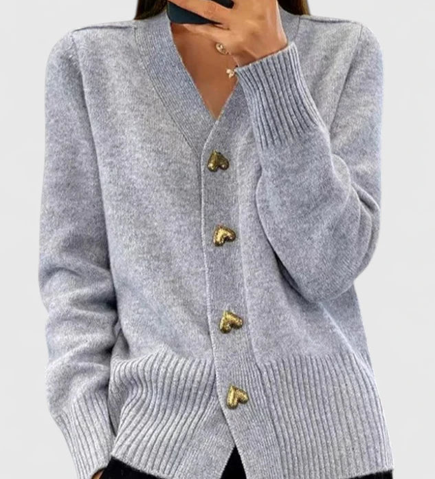LORETTA™ – ELEGANT STRIKKET CARDIGAN MED KNAPPER