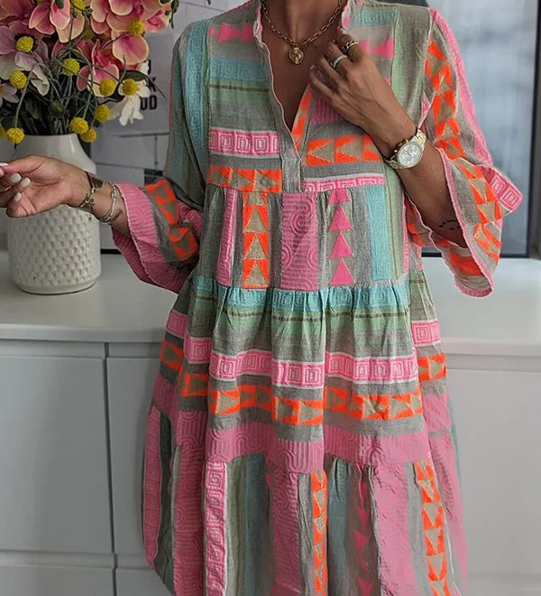 JULIANE™ – BOHEME-INSPIRERET SWINGKJOLE MED LAGDELTE FLÆSER