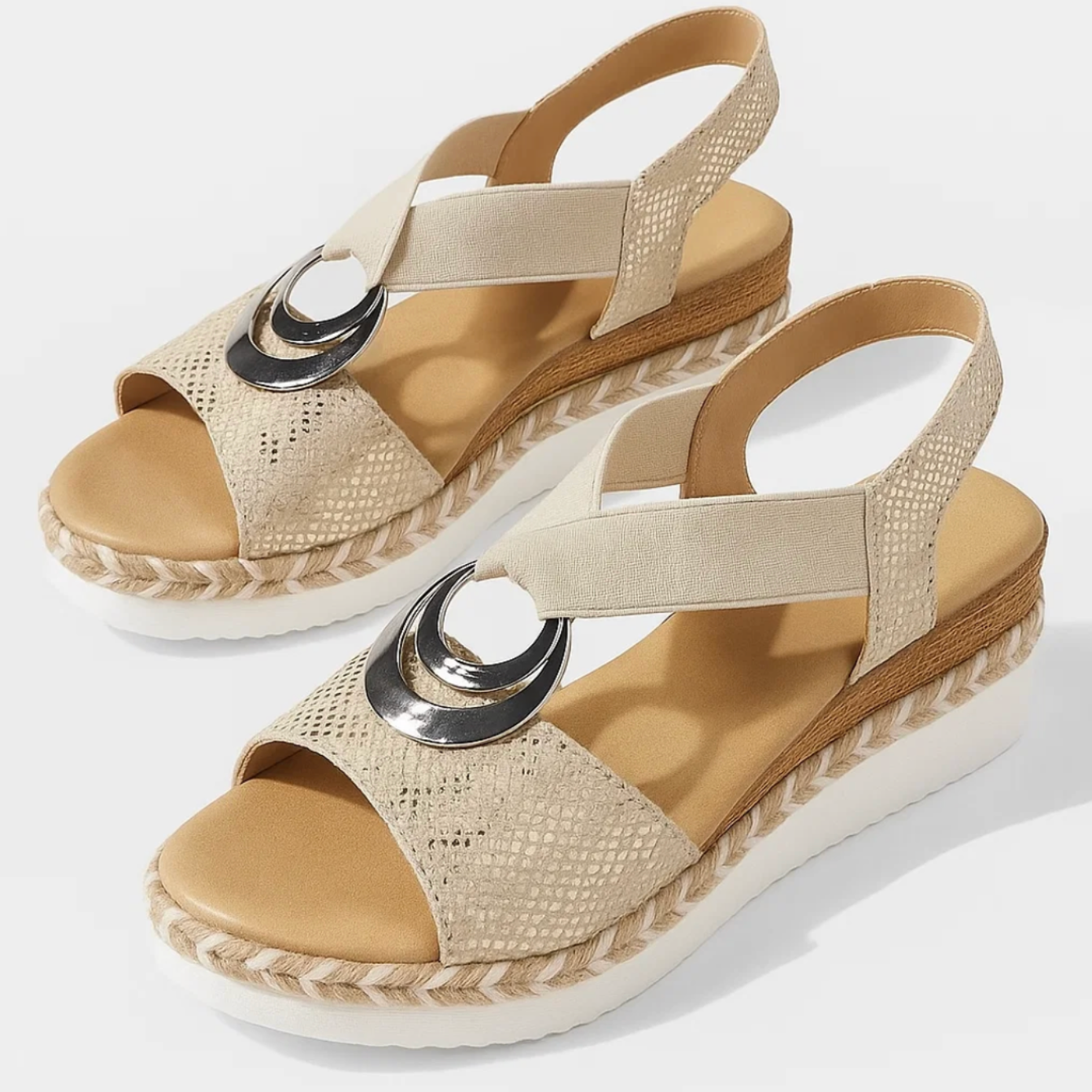 ELENA™ – SANDALER MED SØLVDETALJE OG MODERNE ELEGANCE