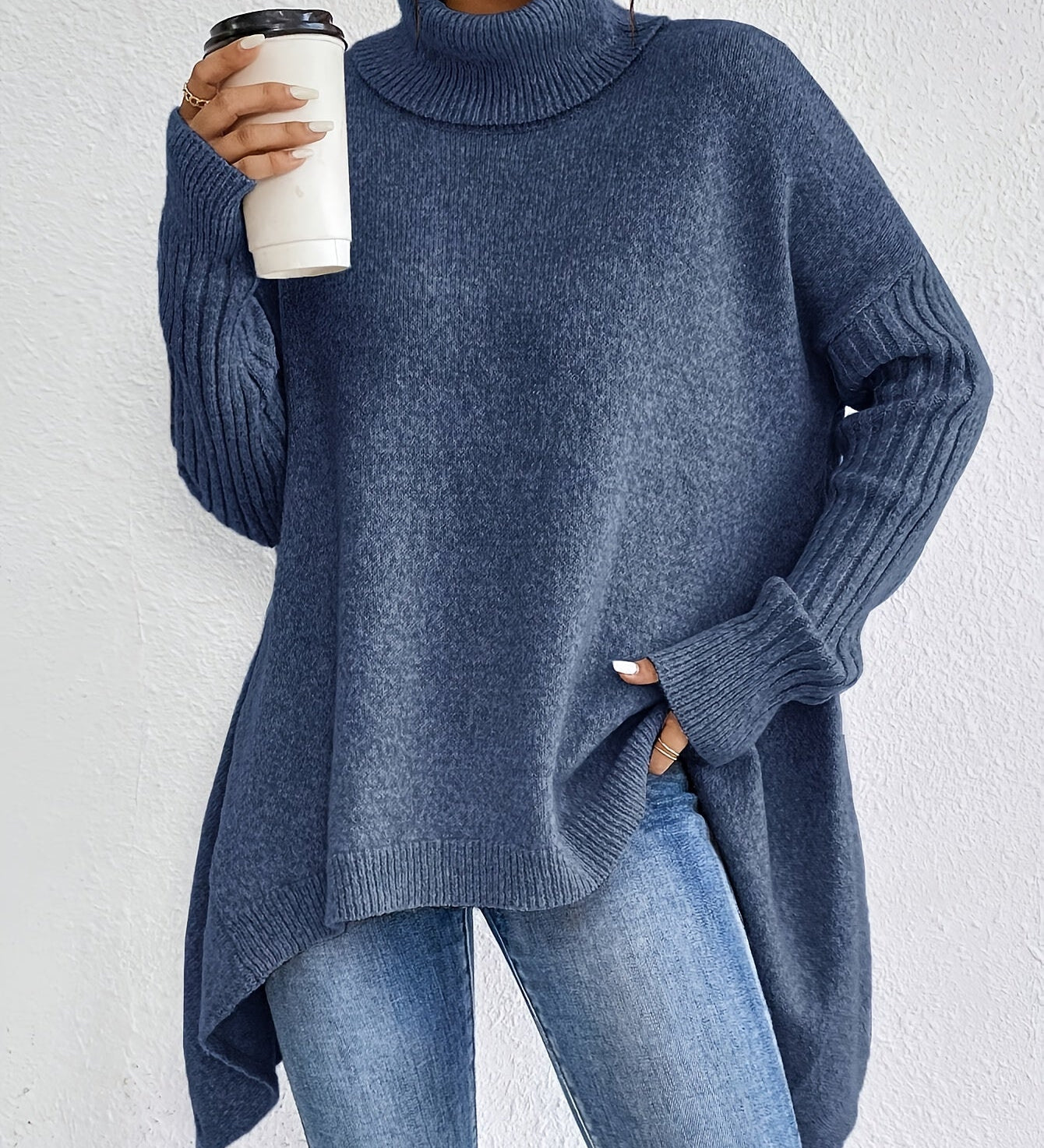 ISLA™ – OVERSIZE RULLEKRAVE-SWEATER