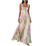 REVINA™ – ELEGANT LANG KJOLE MED BLOMSTERPRINT