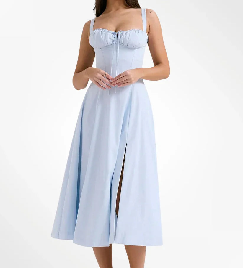 SABRINA™ – KJOLE MED KORSETDETALJE OG MARKERET TALJE